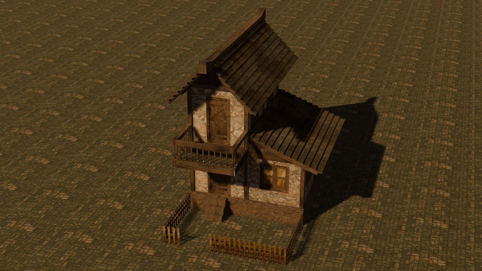 Medieval house nine 12 Low-poly 3D model_3