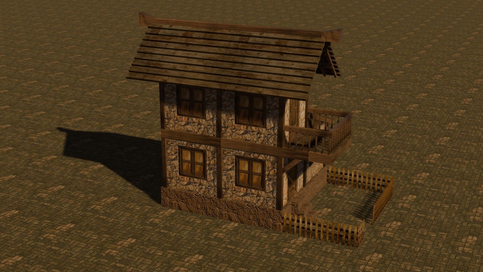 Medieval house nine 12 Low-poly 3D model_5