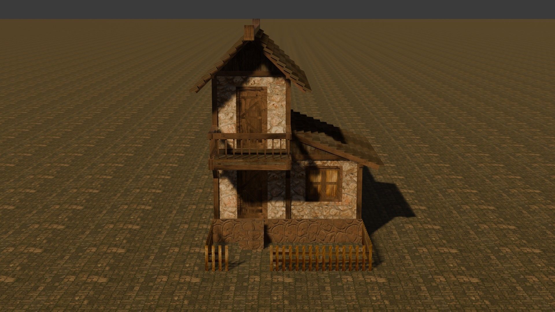 Medieval house nine 12 Low-poly 3D model_1