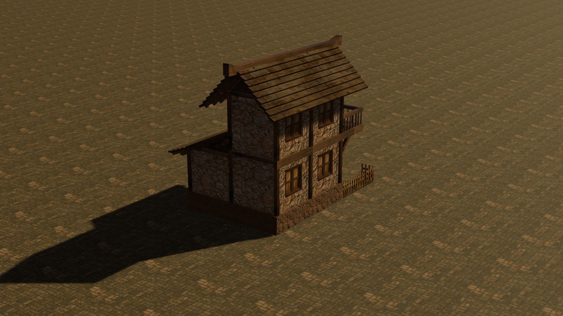 Medieval house nine 12 Low-poly 3D model_7