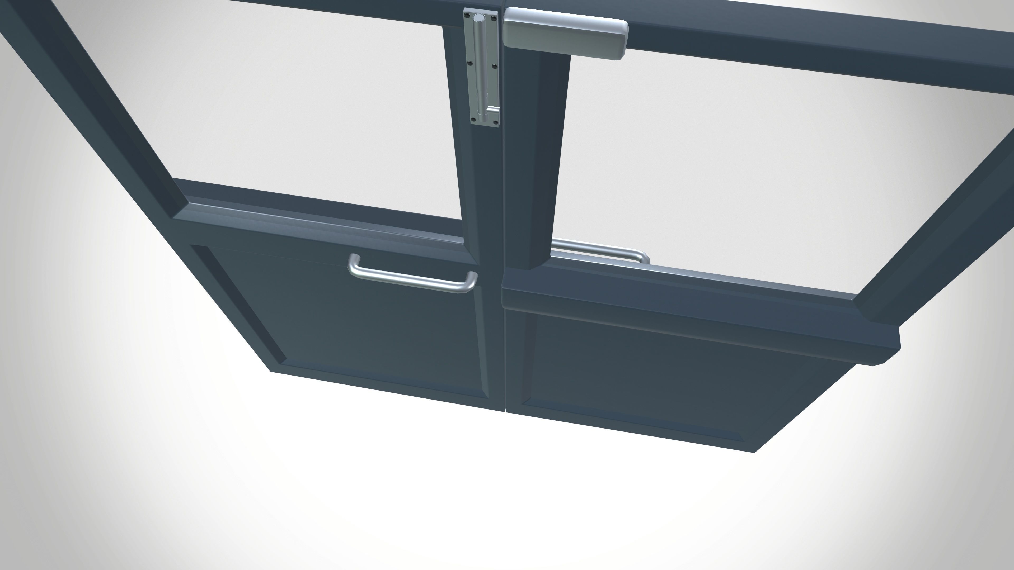 Iron Door Low-poly 3D model_4