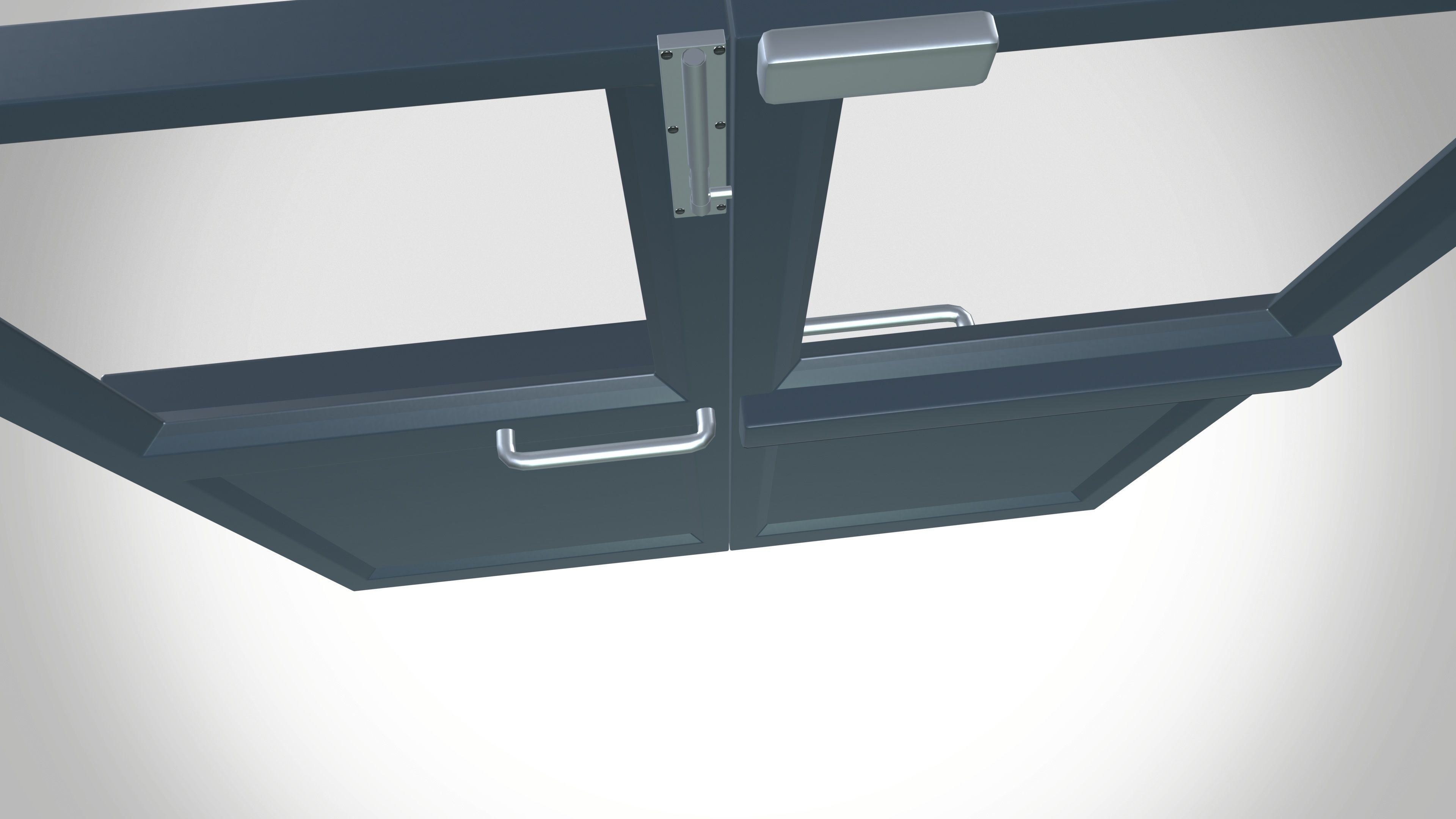 Iron Door Low-poly 3D model_7