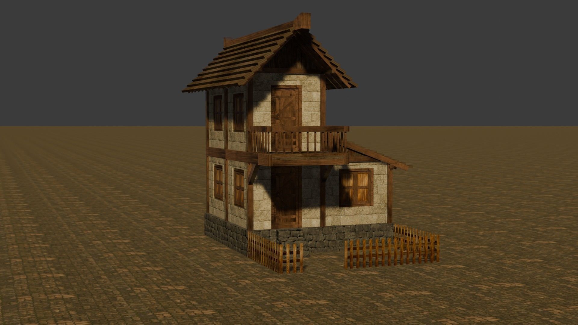 Medieval house nine 1 Low-poly 3D model_16