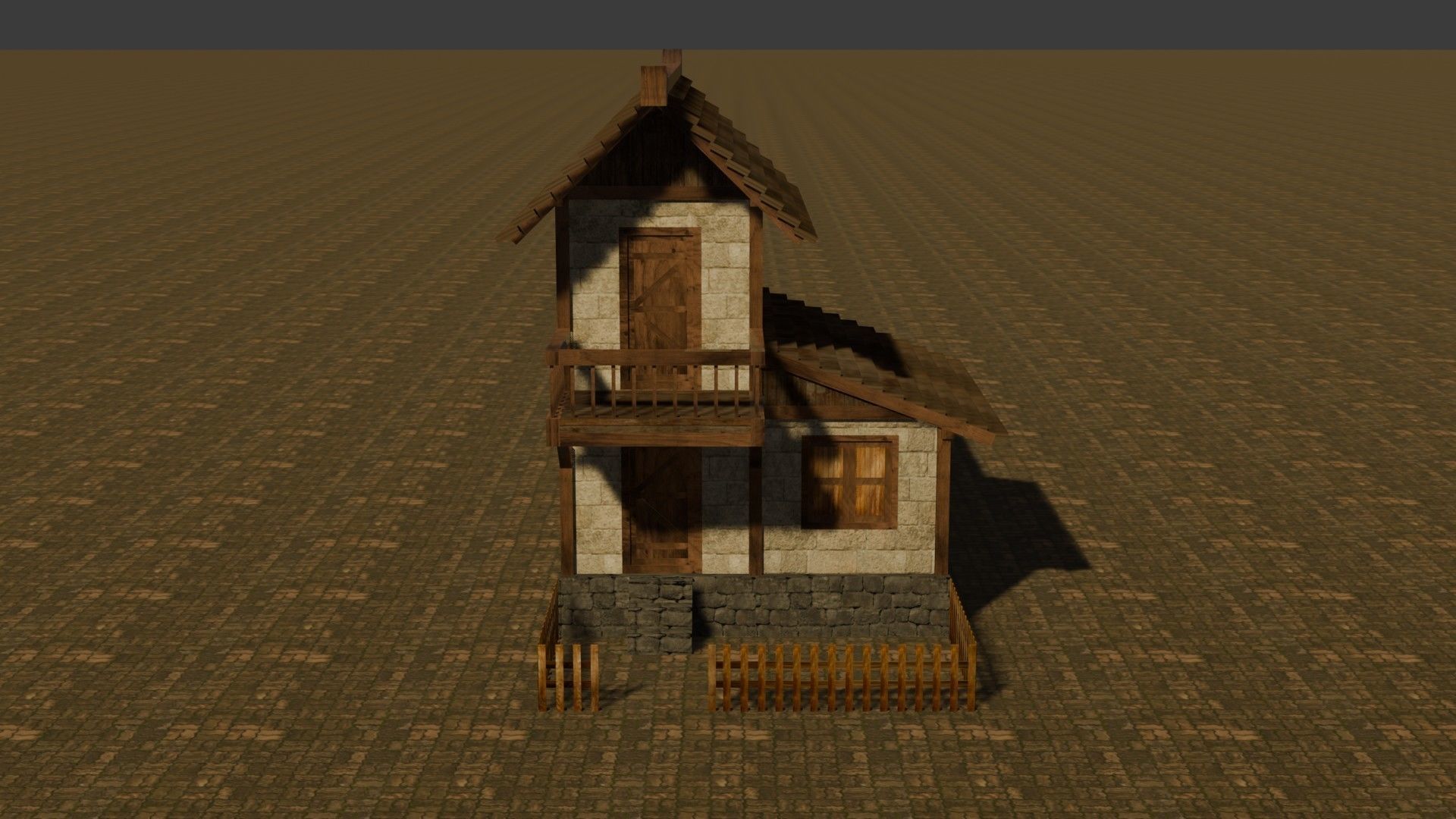 Medieval house nine 1 Low-poly 3D model_1