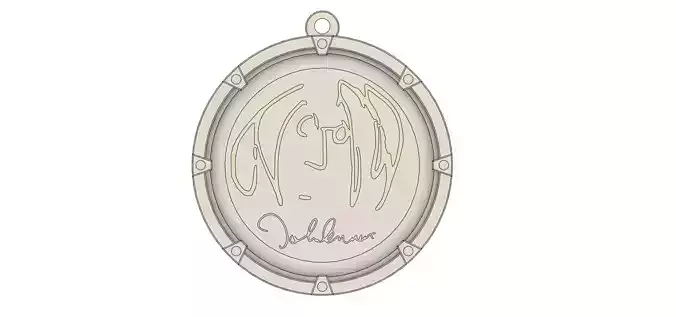 John Lennon Medallion Keychain 3D print model