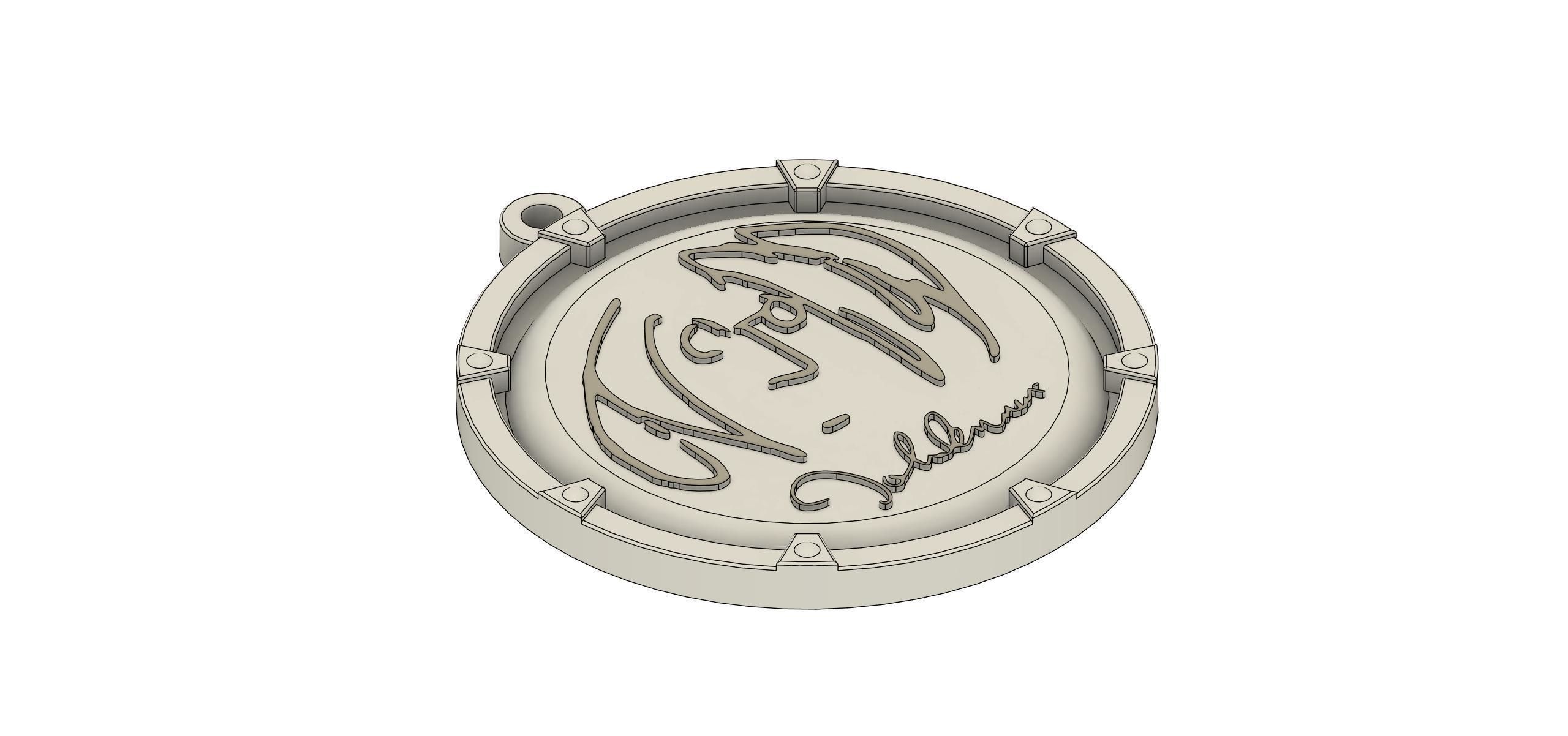 John Lennon Medallion Keychain 3D print model_2