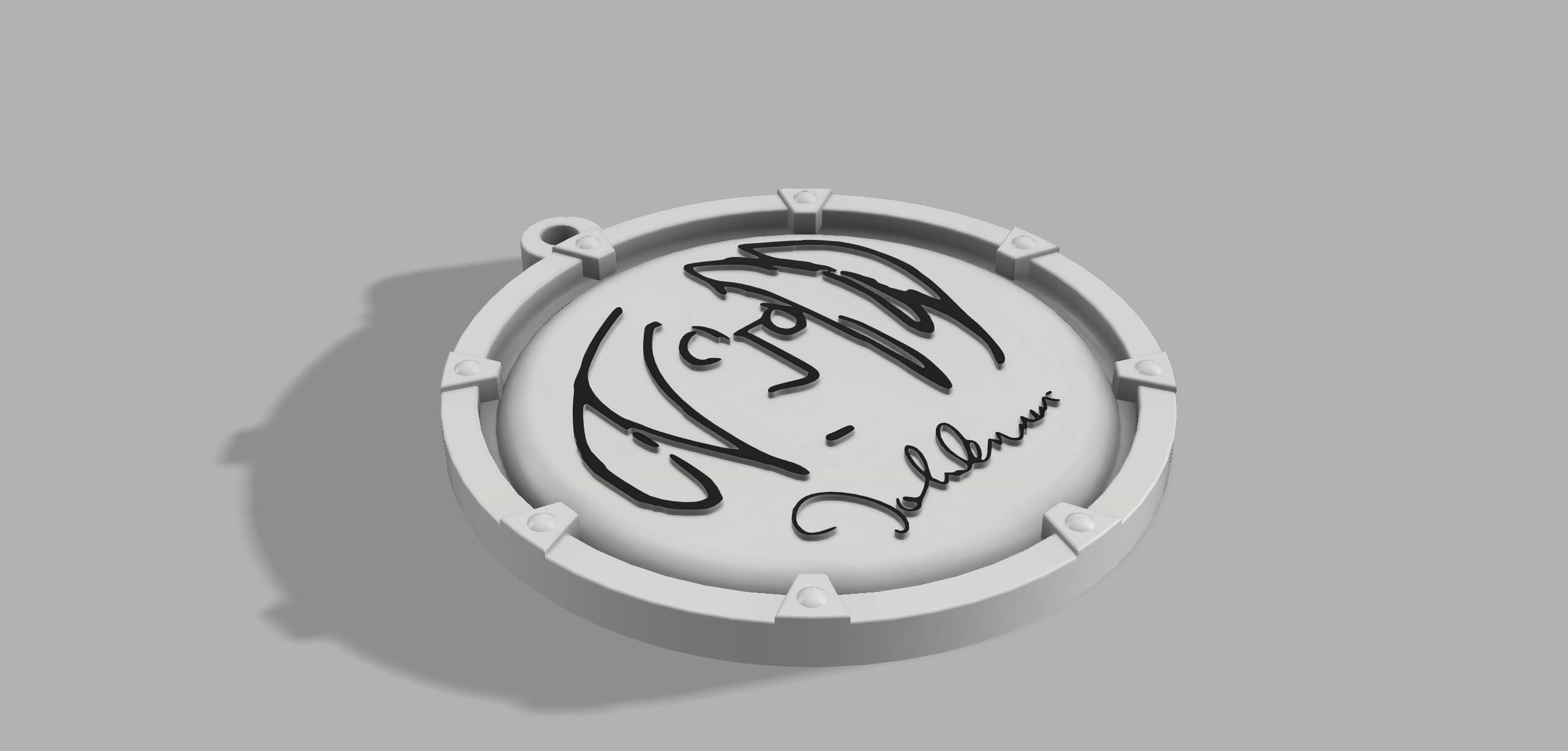 John Lennon Medallion Keychain 3D print model_6