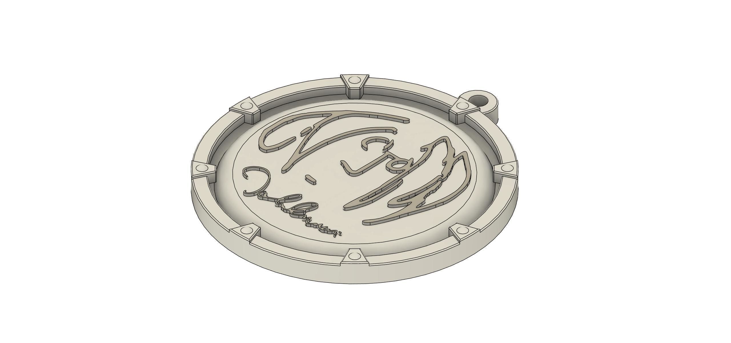 John Lennon Medallion Keychain 3D print model_1