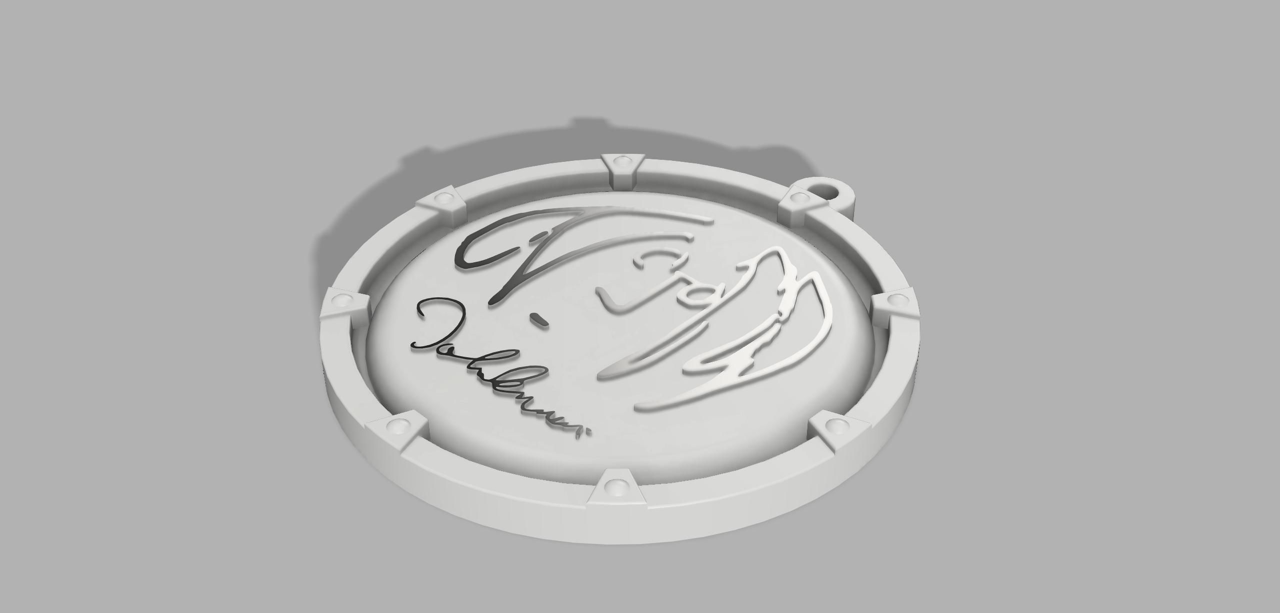 John Lennon Medallion Keychain 3D print model_5