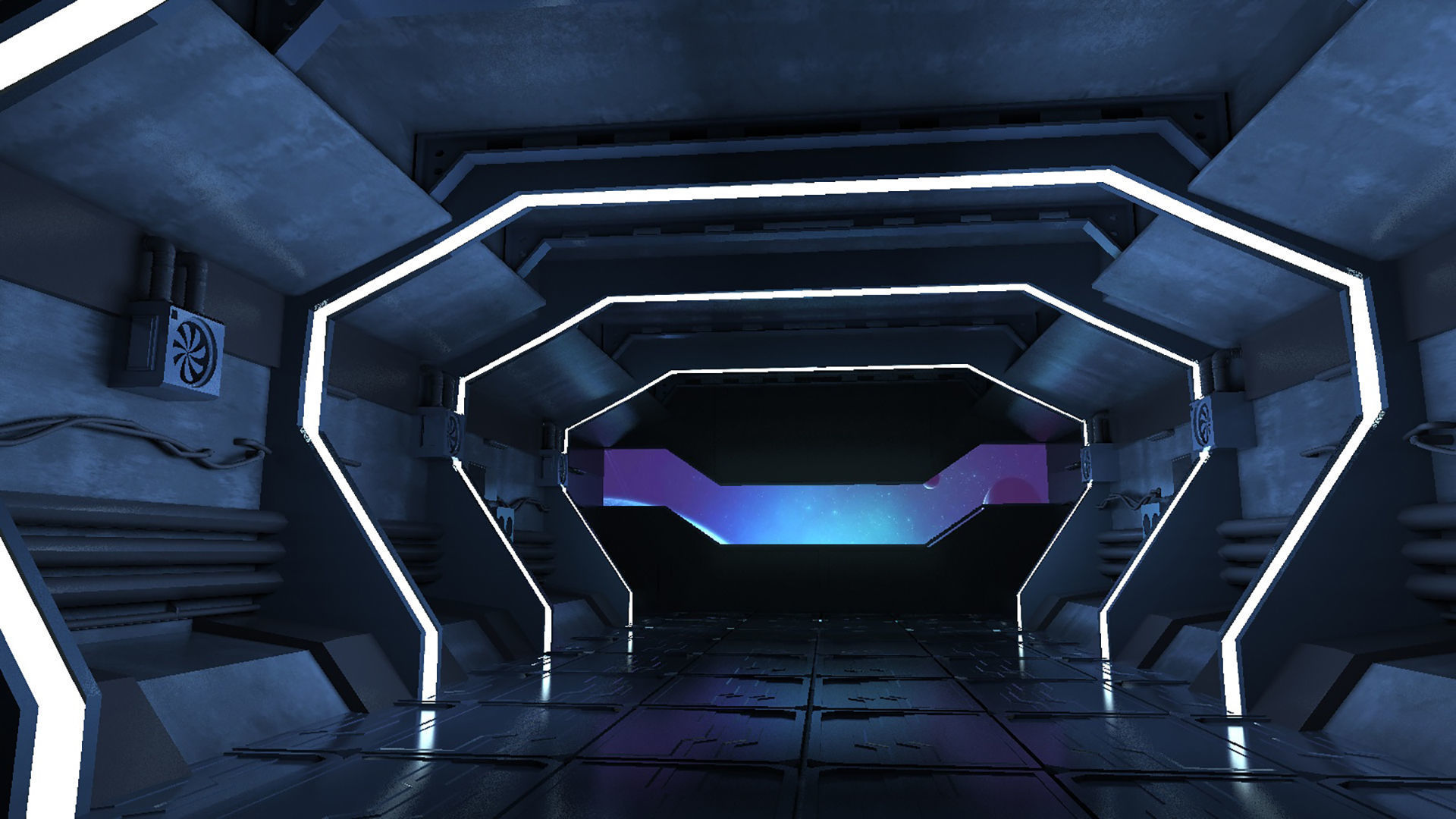 spaceship space station futuristic sci-fi fantasy 3D model_1