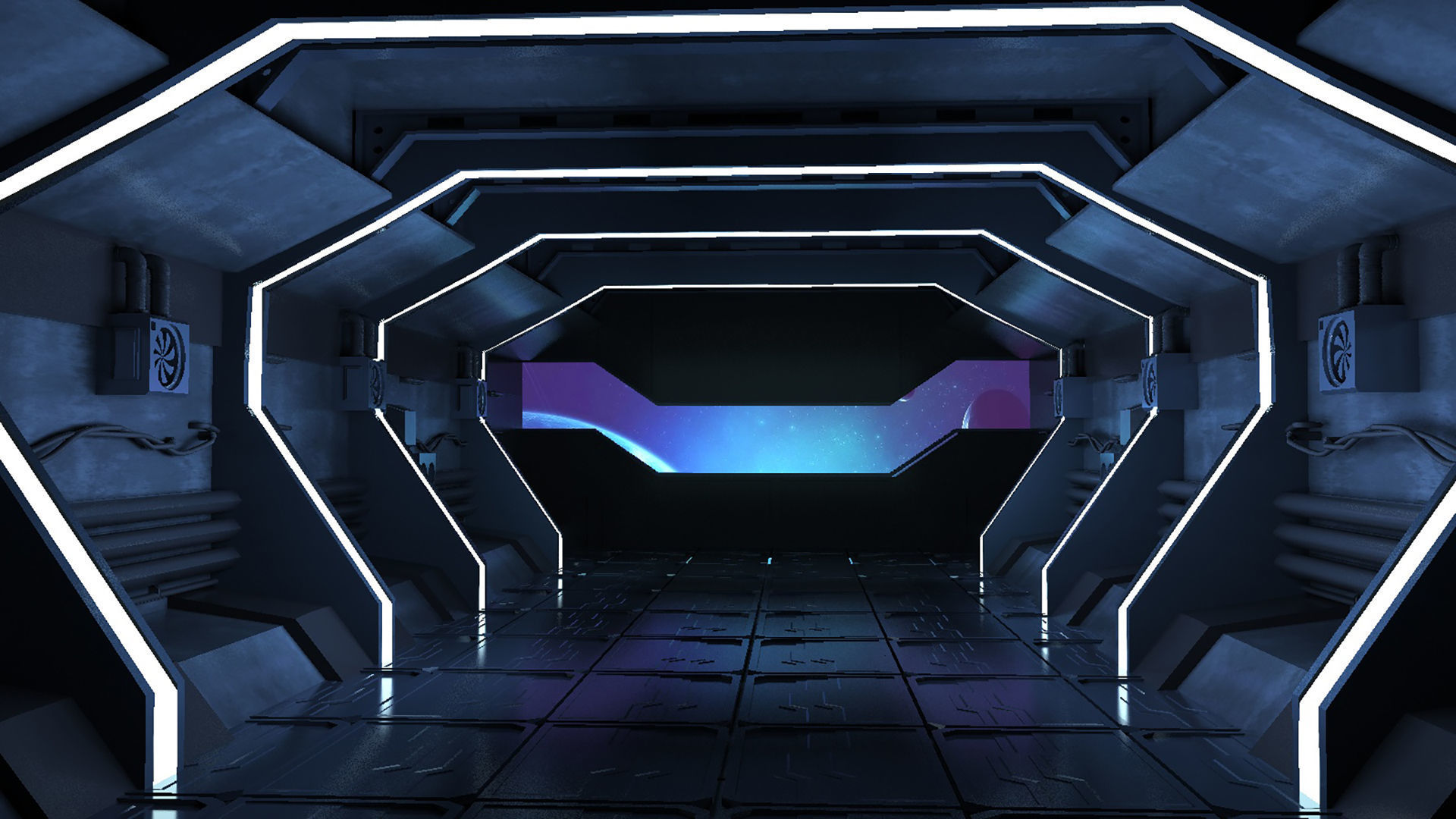 spaceship space station futuristic sci-fi fantasy 3D model_3