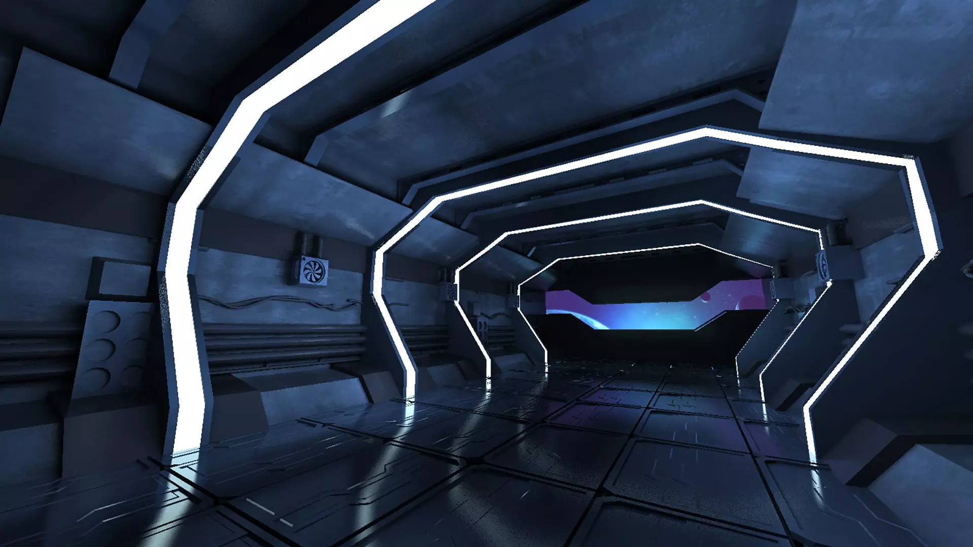 spaceship space station futuristic sci-fi fantasy 3D model_0