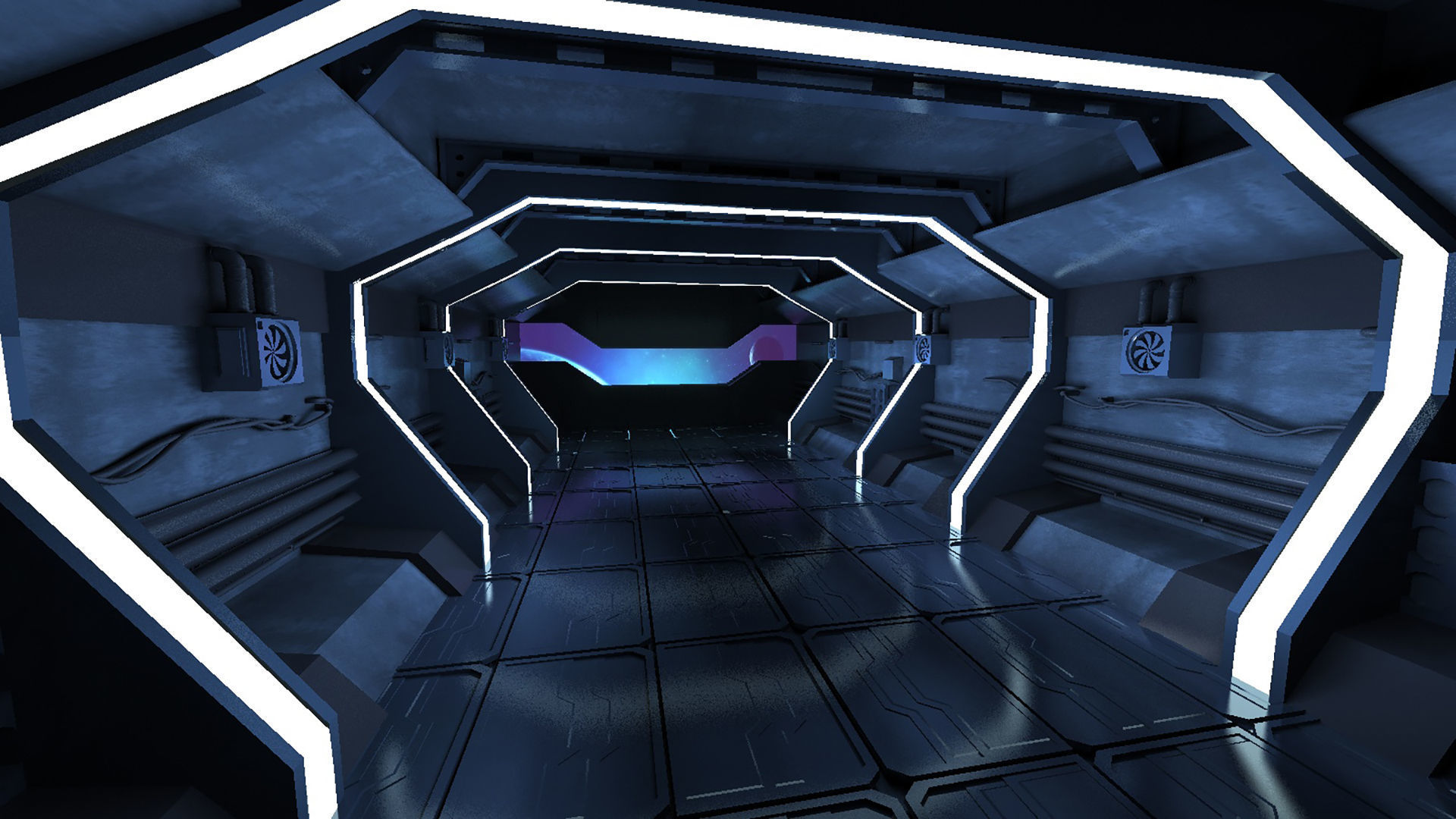 spaceship space station futuristic sci-fi fantasy 3D model_2