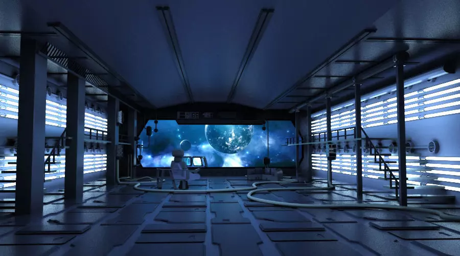 spaceship space station futuristic sci-fi fantasy 3D model