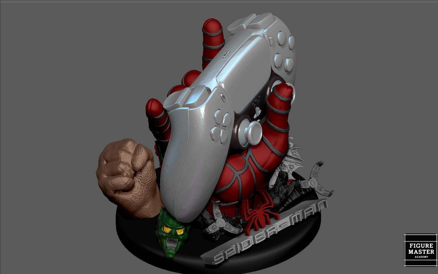 SPIDERMAN TOBEY MCGUIRE HAND  PS4 PS5 CONTROLLER HOLDER 3D print model_9