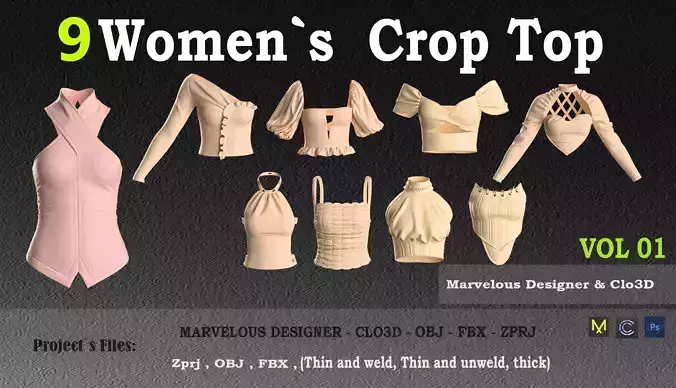 9  Women Crop Top pack