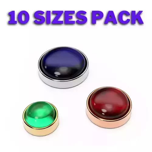 Round shape flush settings for cabochon stones set of 10 sizes 