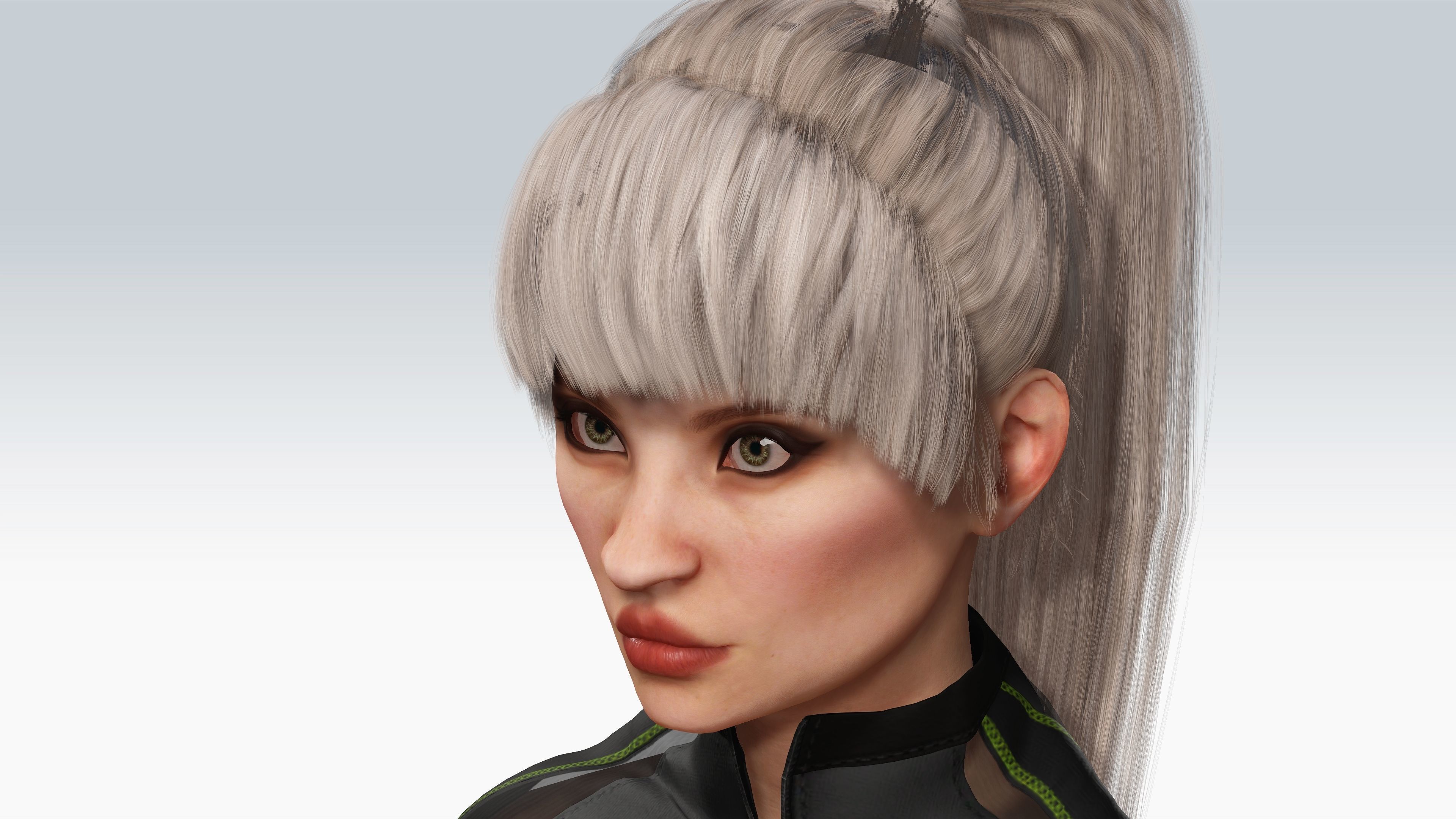 Sexy Character Fitness Girl- Fully Rigged 3D model Low-poly 3D model_6