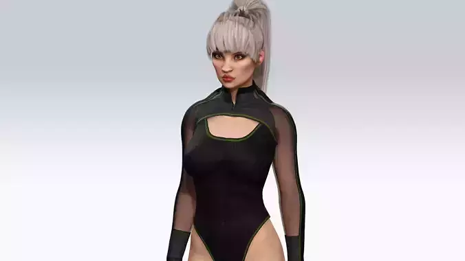 Sexy Character Fitness Girl- Fully Rigged 3D model
