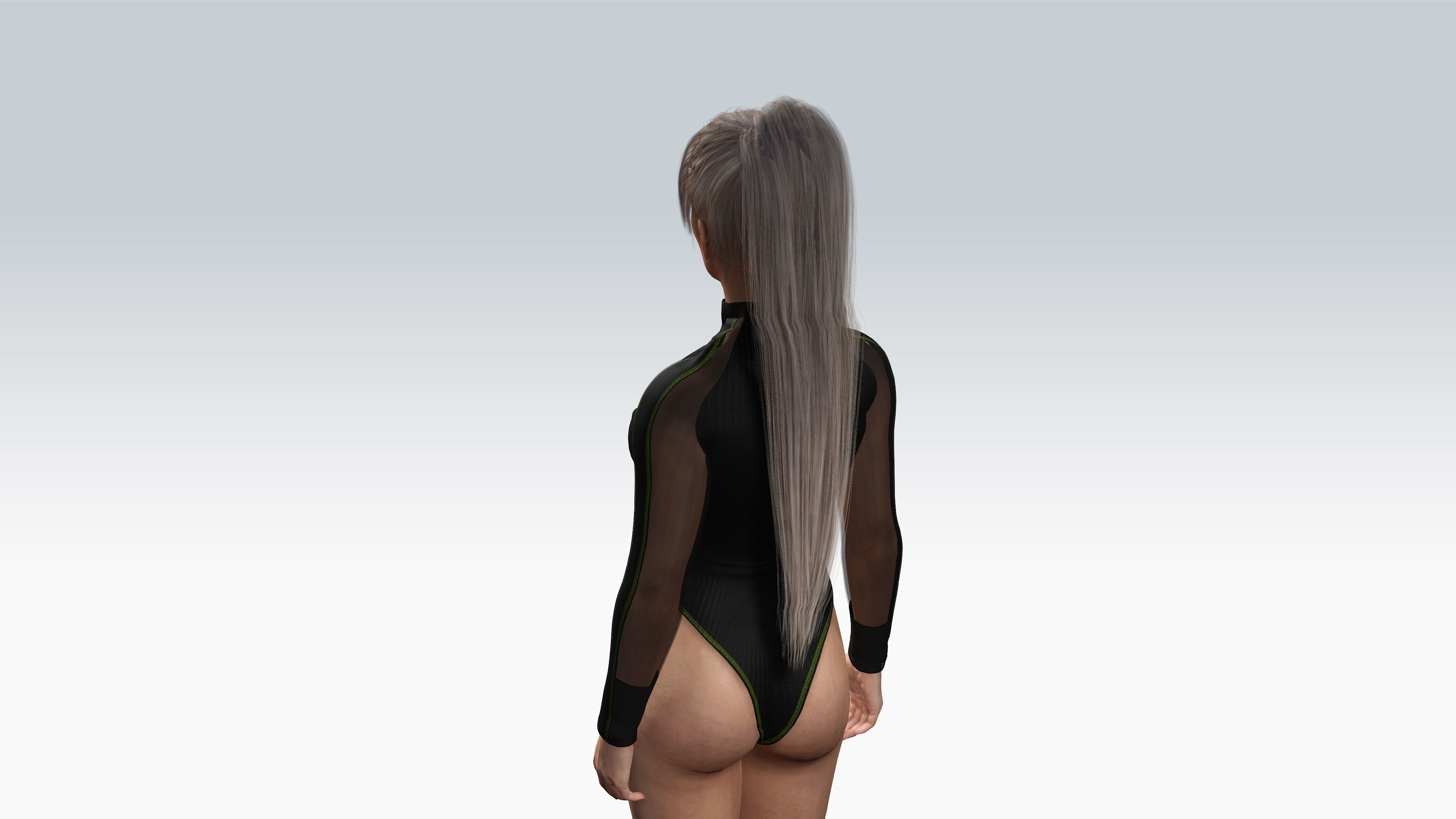 Sexy Character Fitness Girl- Fully Rigged 3D model Low-poly 3D model_5