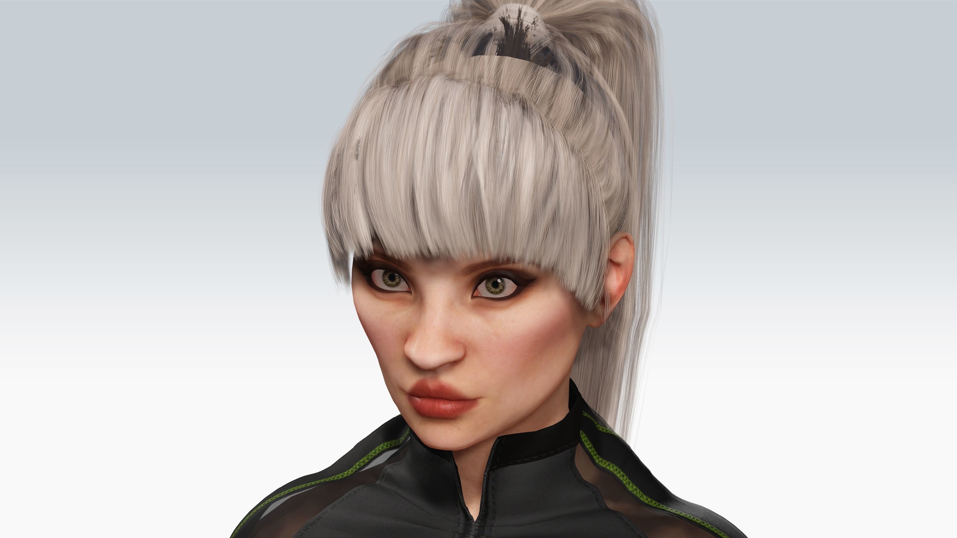 Sexy Character Fitness Girl- Fully Rigged 3D model Low-poly 3D model_1