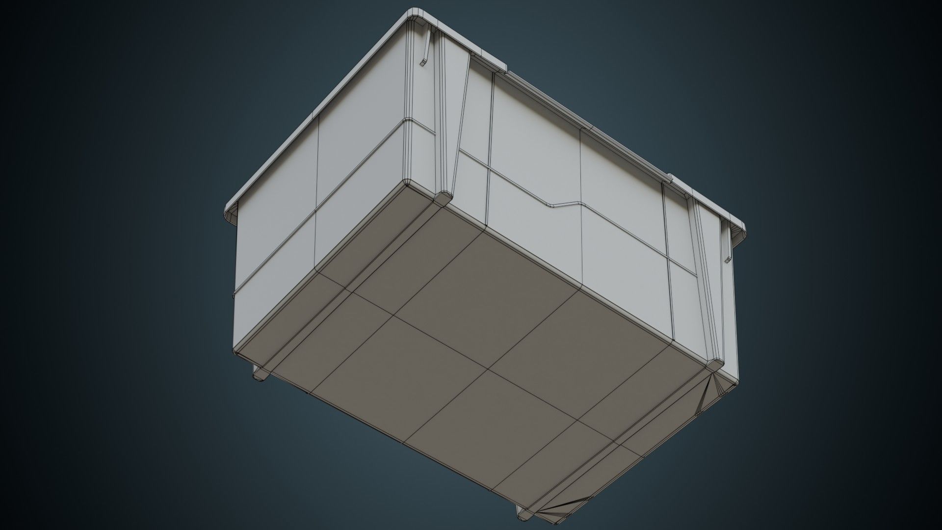 Storage Bin 1A Low-poly 3D model_9