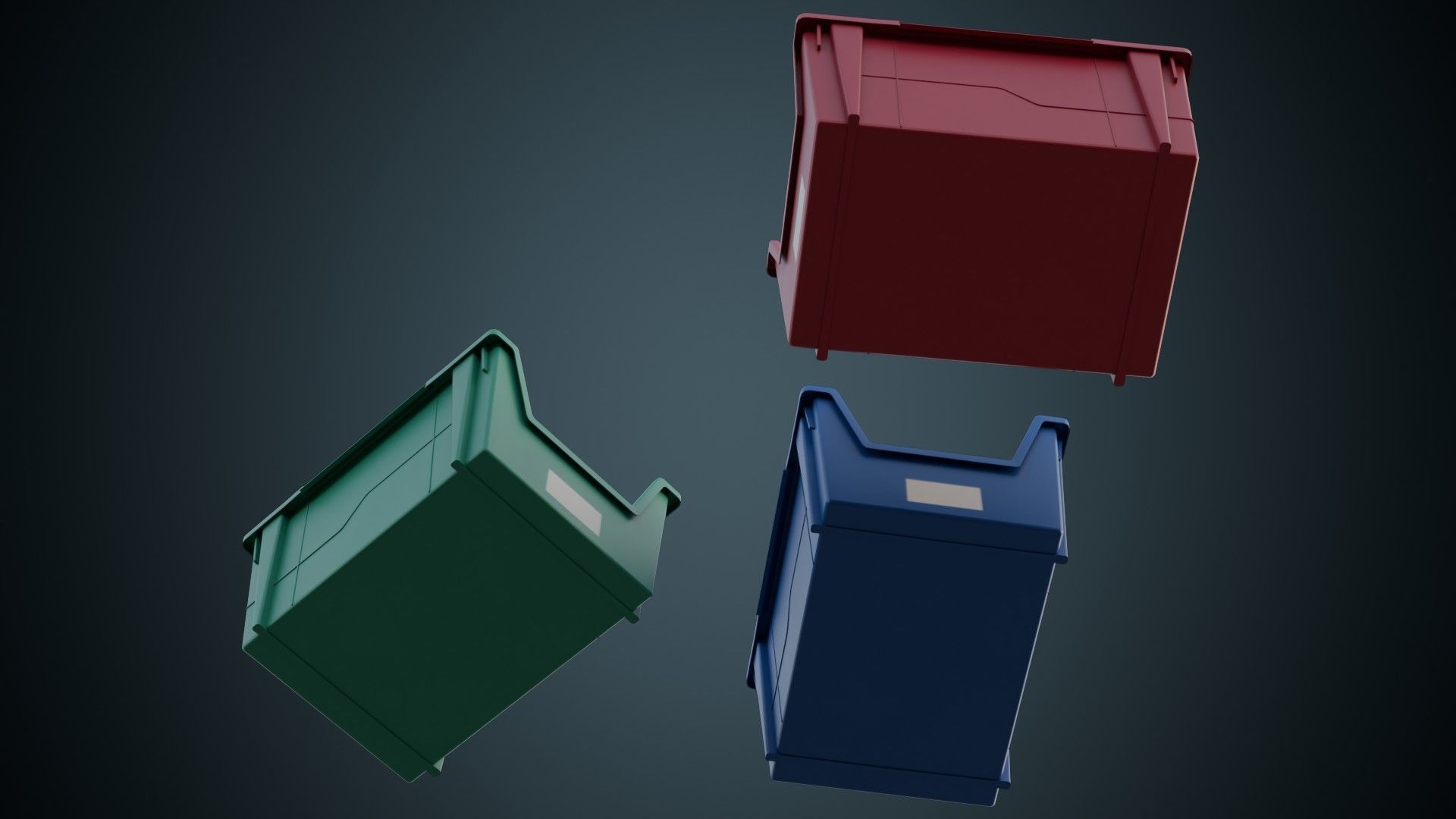 Storage Bin 1A Low-poly 3D model_2