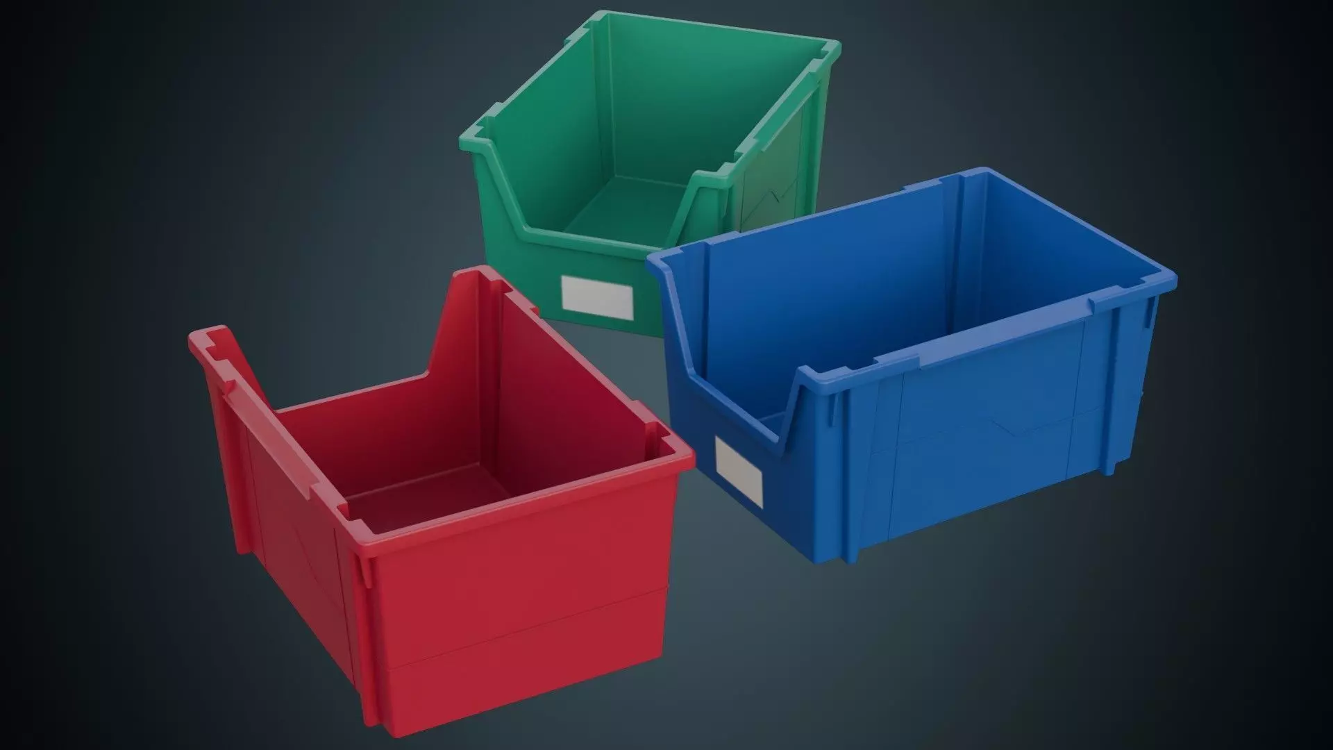 Storage Bin 1A Low-poly 3D model_0