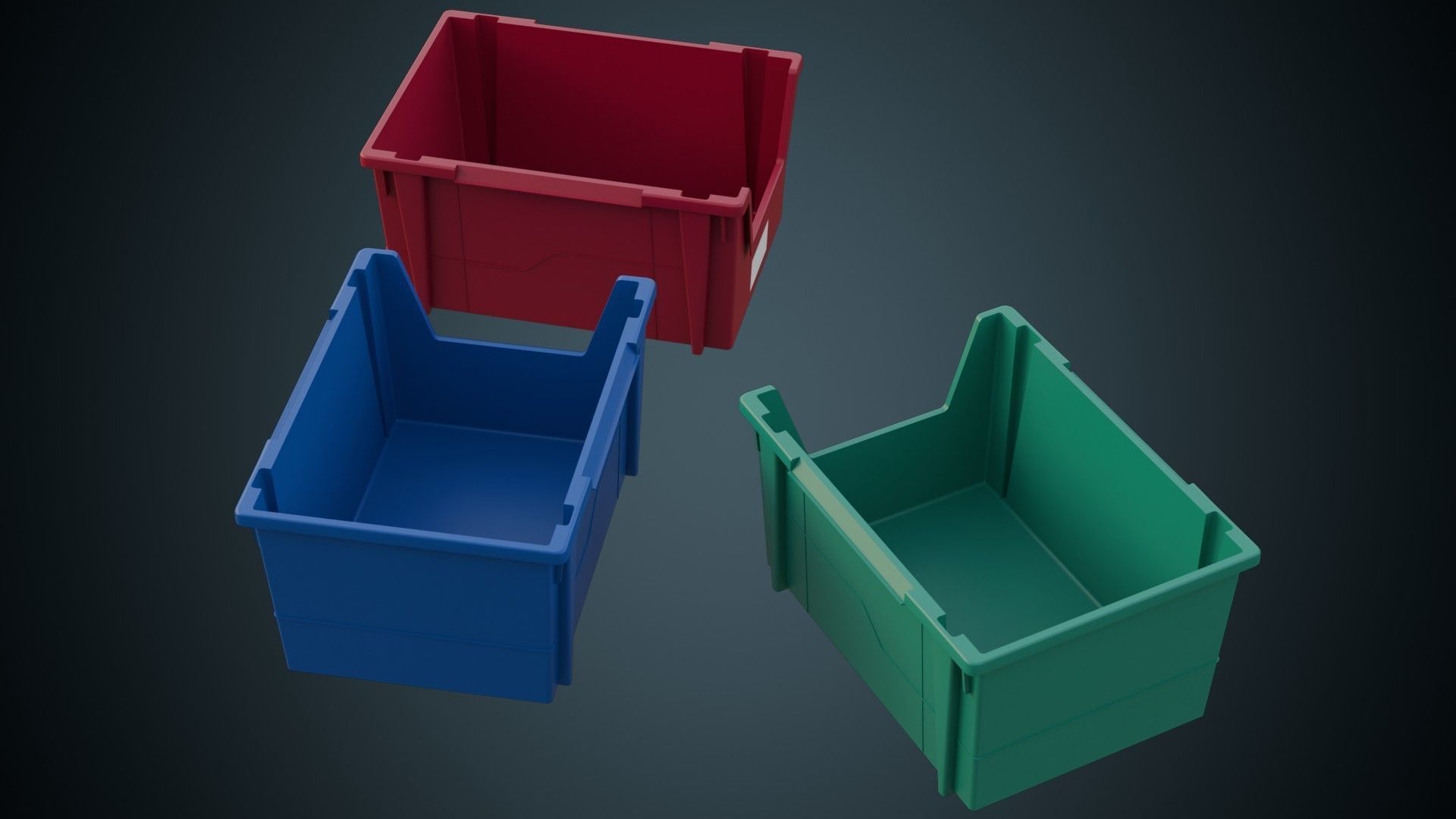 Storage Bin 1A Low-poly 3D model_1