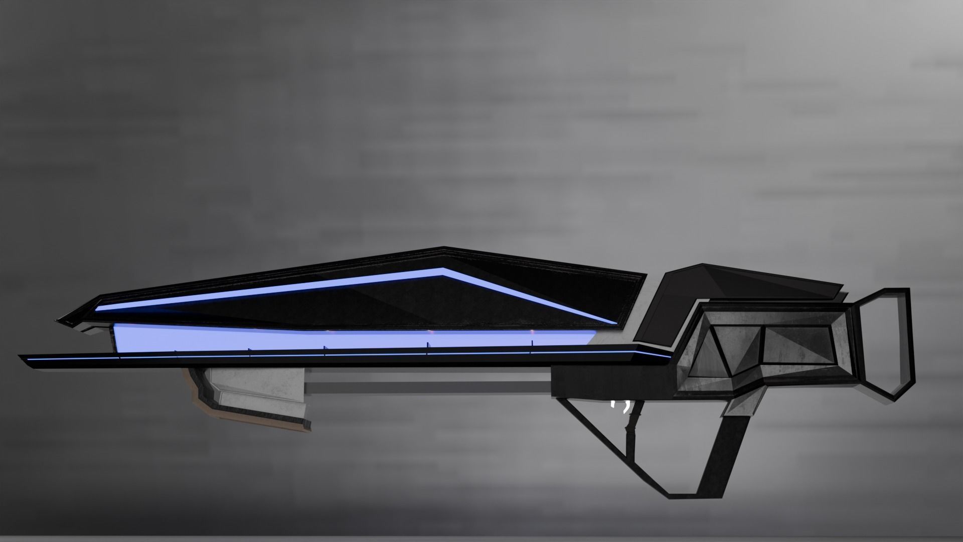 Futuristic Space Rifle 3D model_2