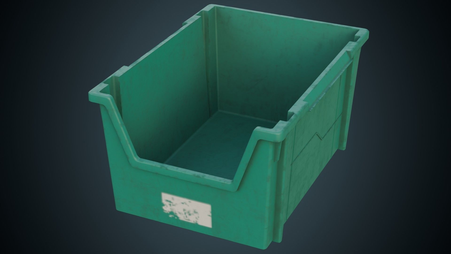 Storage Bin 1B Low-poly 3D model_3