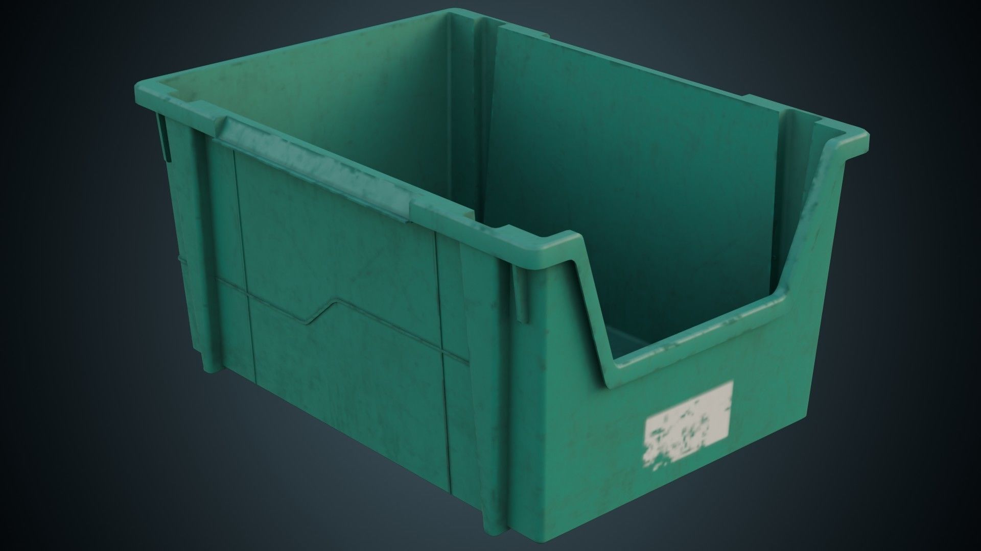 Storage Bin 1B Low-poly 3D model_4