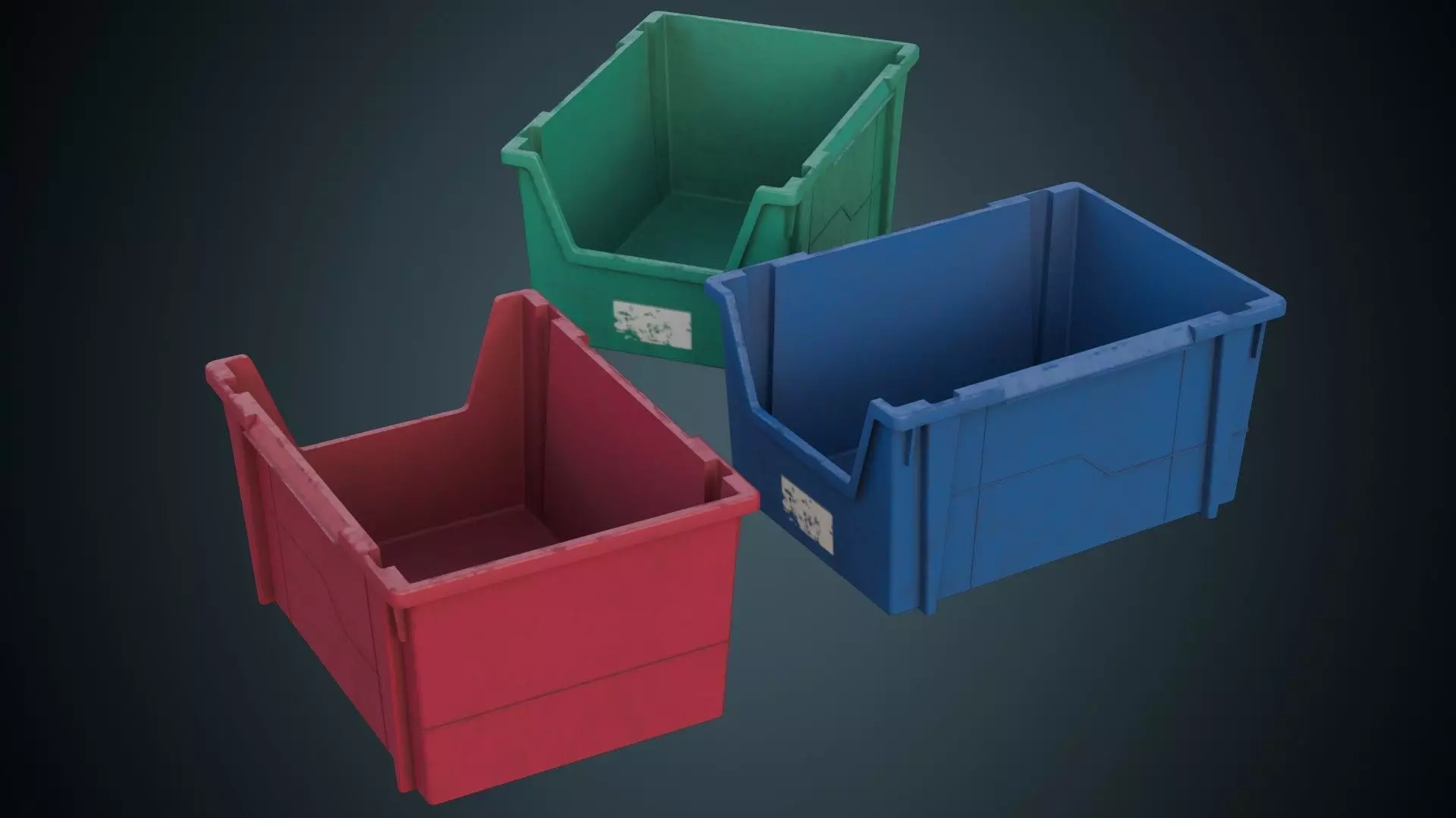 Storage Bin 1B Low-poly 3D model_0