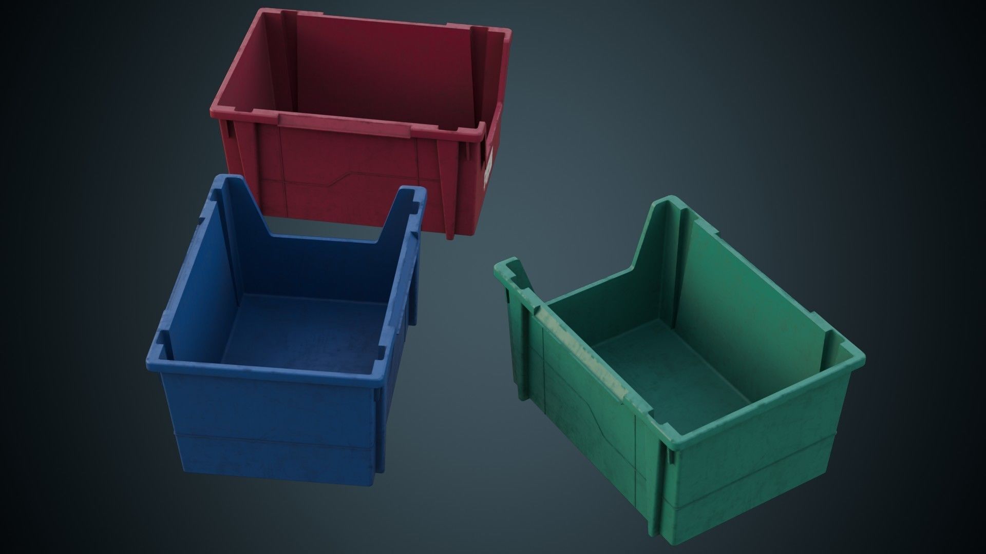 Storage Bin 1B Low-poly 3D model_1