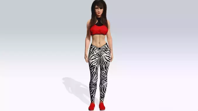 Sexy Character Fitness Girl- Fully Rigged 3D model
