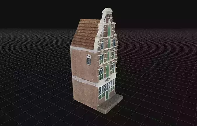 House 9 old hand made stone house based of off Amsterdam 3D model