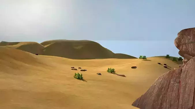 Sand Grass Dune desert landscape sahara wilderness area 3D model