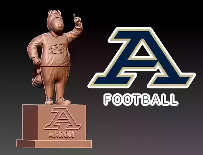 NCAA - AKRON ZIPS FOOTBALL MASCOT STATUE - 3D PRINT