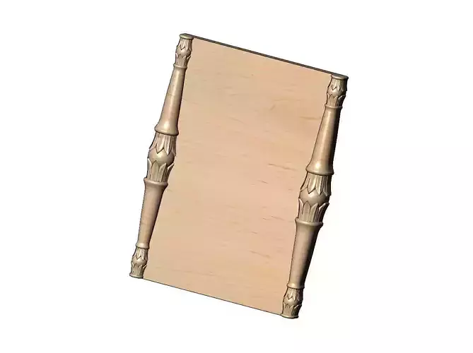 Rectangular lotus bead scroll pillars onlay ornament relief