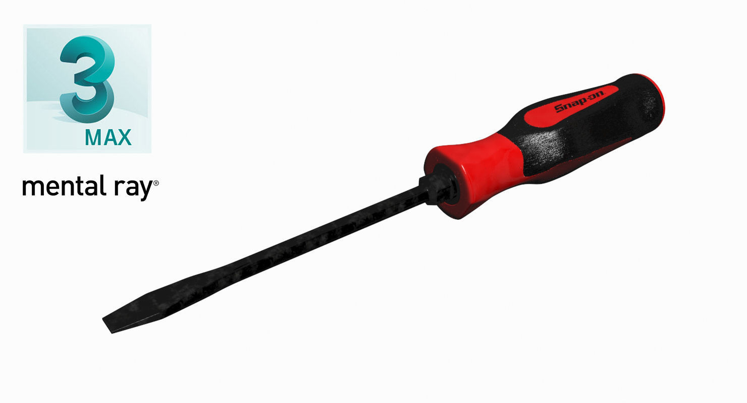 Flat Tip 050 Instinct Soft Grip Red Screwdriver SGD2BR Low-poly 3D model_20