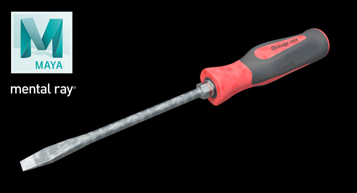 Flat Tip 050 Instinct Soft Grip Red Screwdriver SGD2BR Low-poly 3D model_22