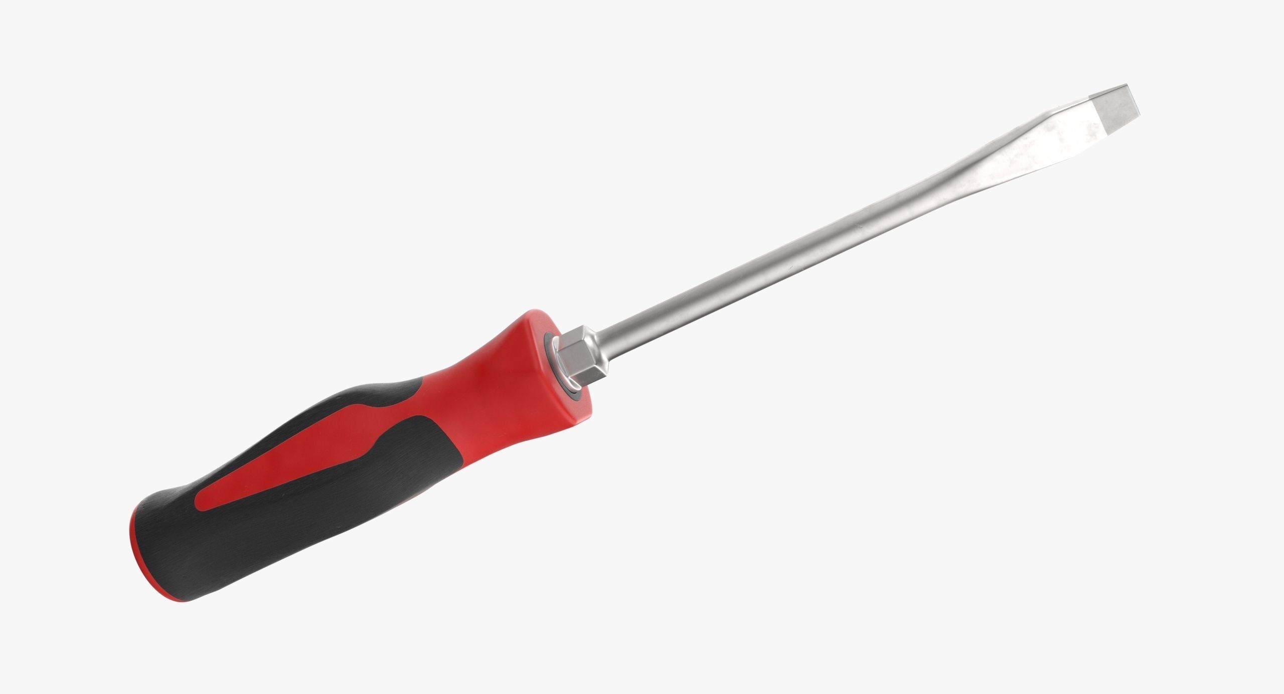 Flat Tip 050 Instinct Soft Grip Red Screwdriver SGD2BR Low-poly 3D model_4