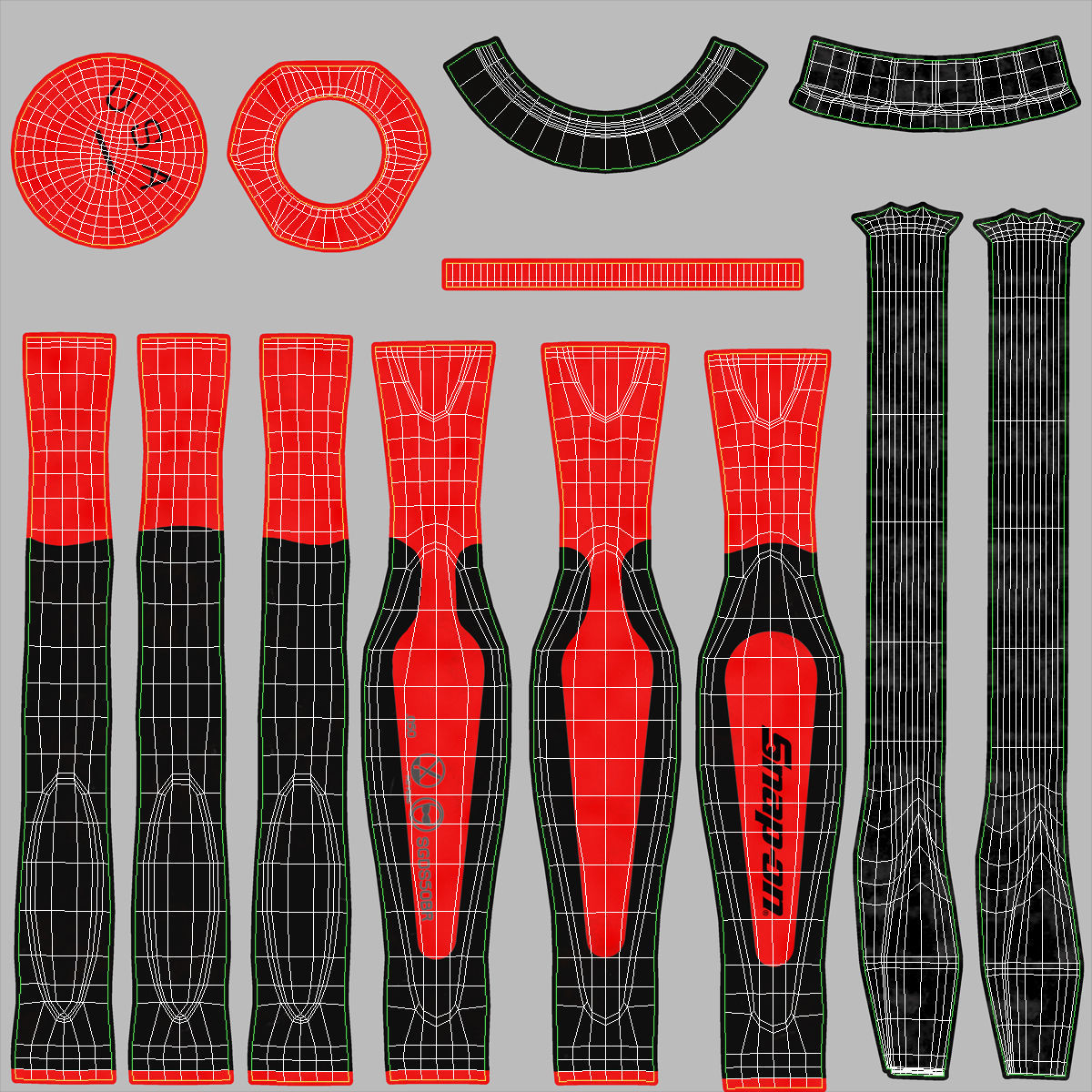 Flat Tip 050 Instinct Soft Grip Red Screwdriver SGD2BR Low-poly 3D model_28