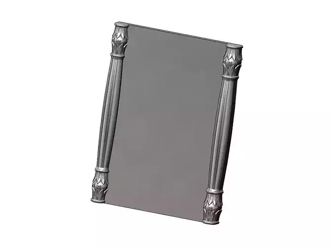 Simple lotus scroll pillars rectangular panel onlay relief