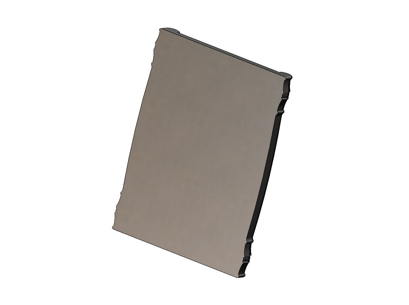 Simple lotus scroll pillars rectangular panel onlay relief 3D print model_4