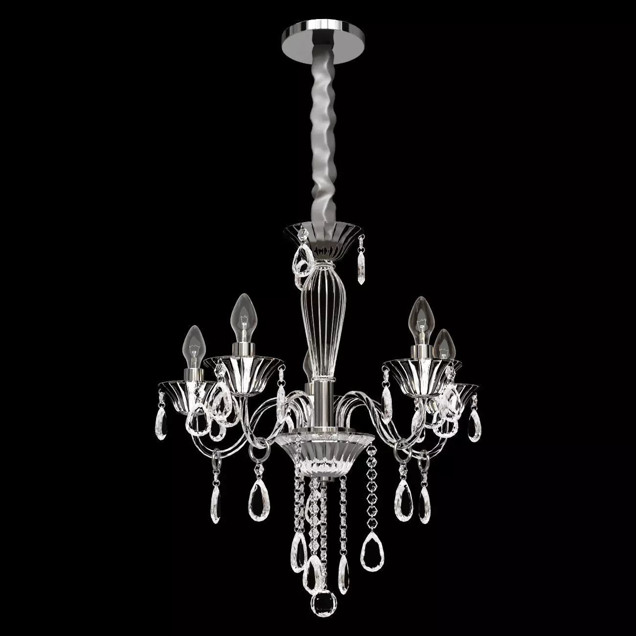 Ideal Lux TIEPOLO 5-Flg Barock Kristall Kronleuchter  3D model_0