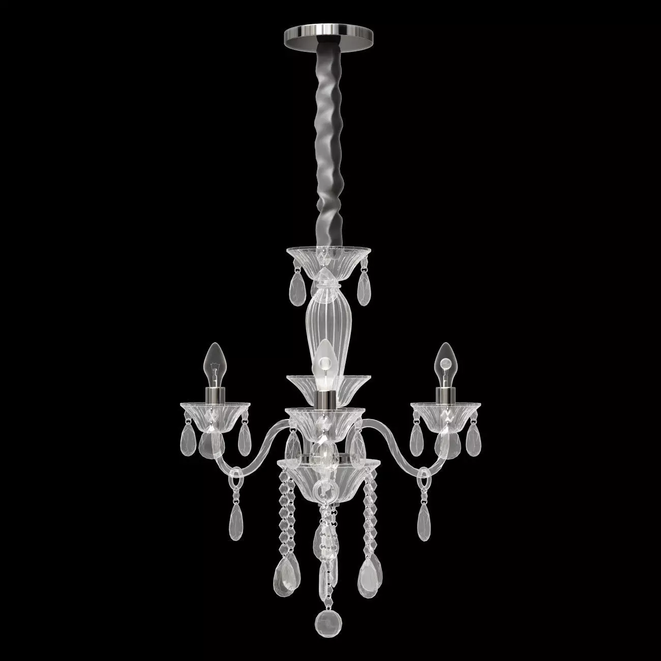 Ideal Lux TIEPOLO  3-Flg Barock Kristall Transparent 034706 3D model_0