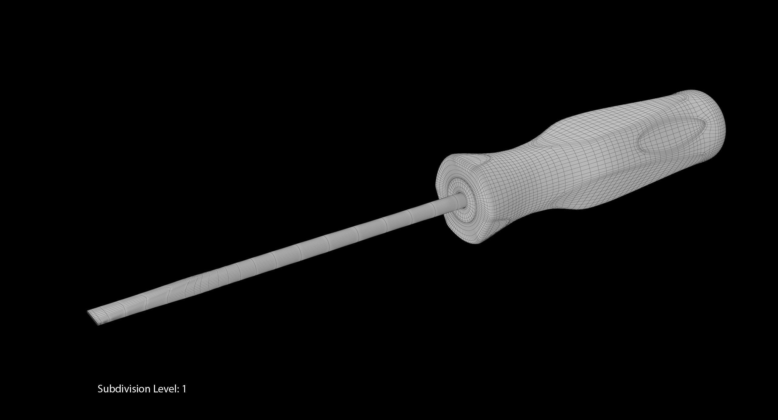 Flat Tip 3 16 Instinct MiniTip SoftGrip Red Screwdriver SGD304BR Low-poly 3D model_15