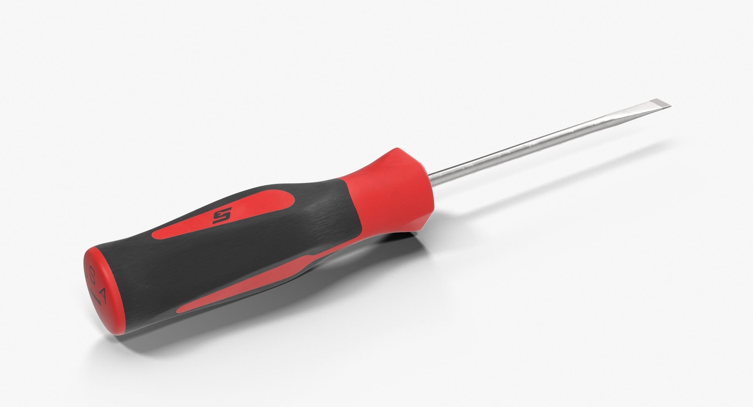 Flat Tip 3 16 Instinct MiniTip SoftGrip Red Screwdriver SGD304BR Low-poly 3D model_3