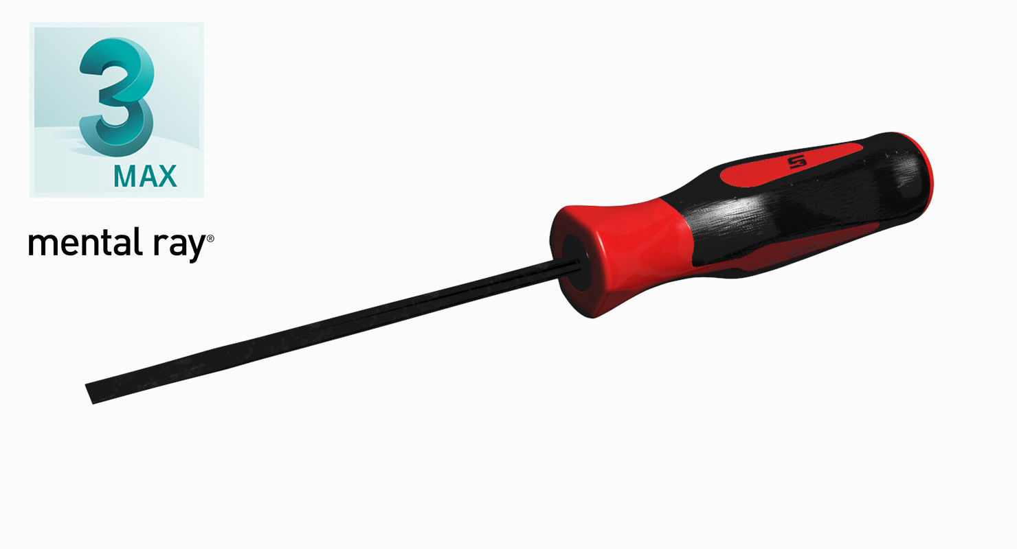Flat Tip 3 16 Instinct MiniTip SoftGrip Red Screwdriver SGD304BR Low-poly 3D model_20